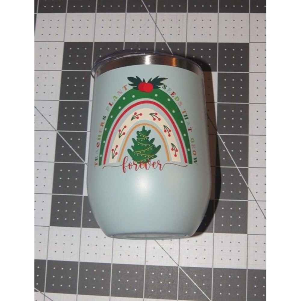 Teachers Holiday 12oz Insulated Wine Tumbler